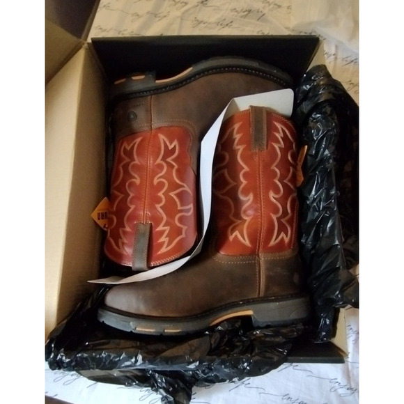 Men's WorkHog Square Toe Steel Toe Work Boot by Ariat 10D New in Box Pull On - Picture 5 of 8